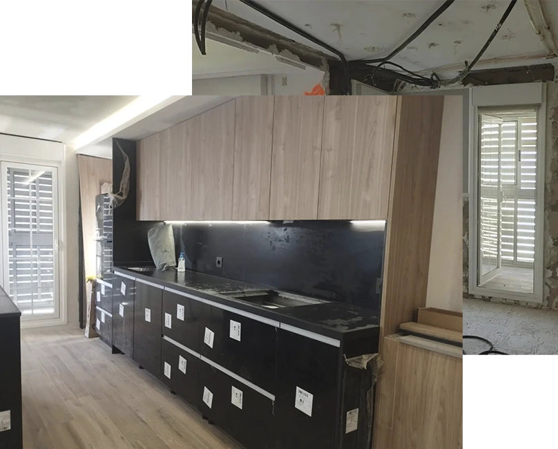 foto cocina y galería reformada