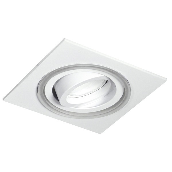 Empotrable LED 2,4W 3000K 12V Aret Acabado Blanco Cuadrado Basculante