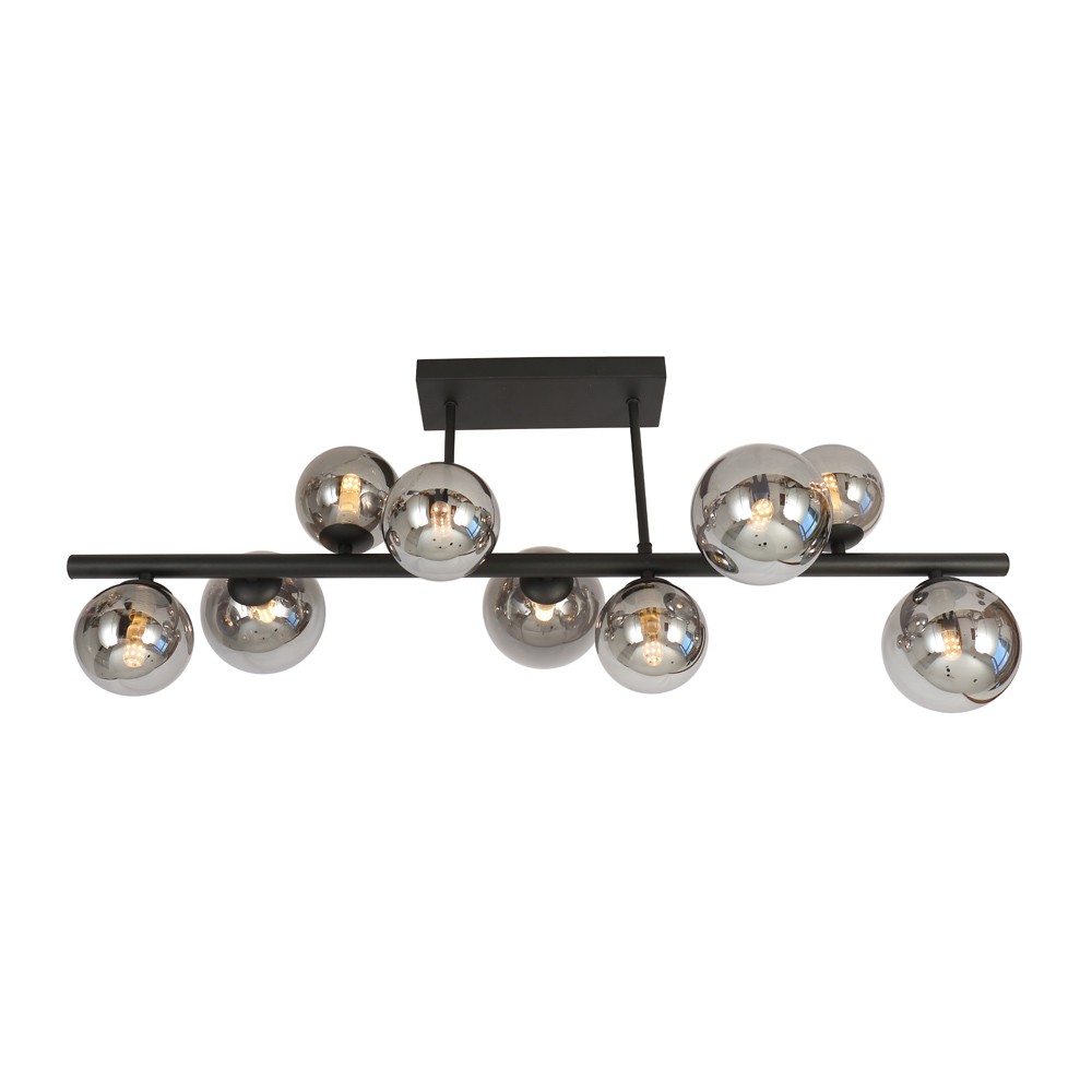 Plafón de techo Boston Negro Fumé 9xG9