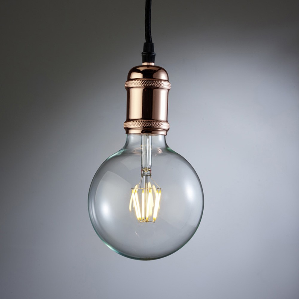 Portalámparas Colgante Cobre Brillo